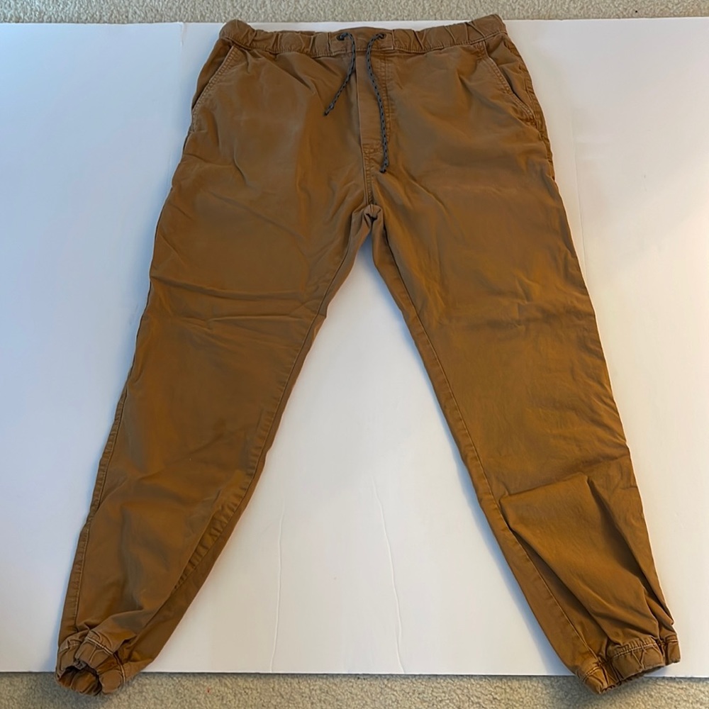 American Eagle Dark Khaki Drawstring Joggers Size M